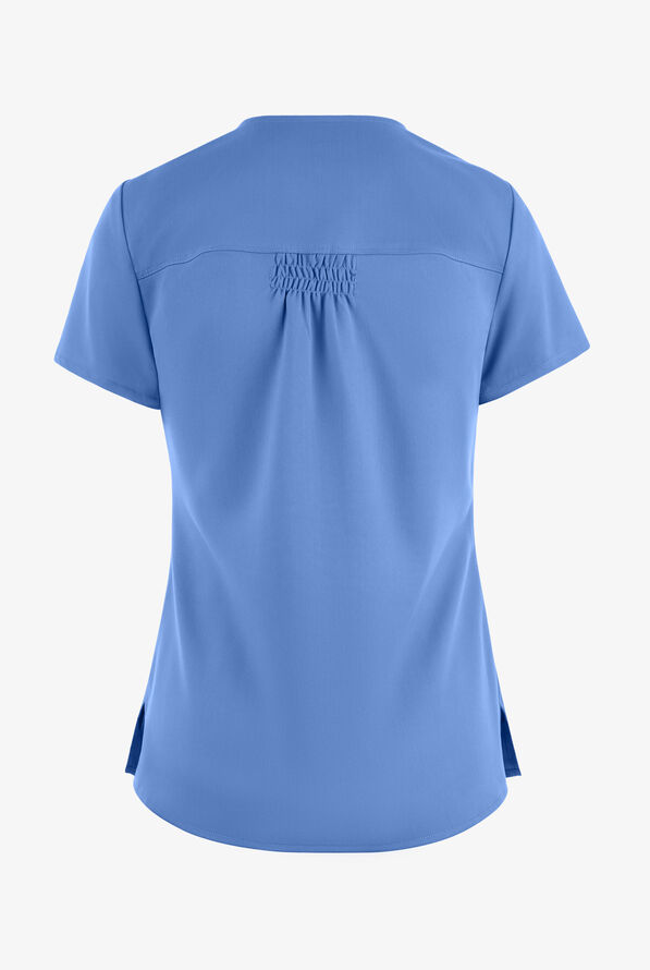 Blusa m&eacute;dica Grey's Anatomy de corte cl&aacute;sico con cuello en V y 2 bolsillos para mujer - Ceil Blue - 4