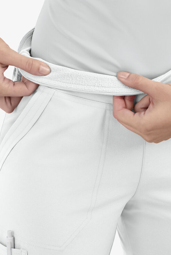 Easy STRETCH Sienna Women's 5-Pocket Sport Yoga Scrub Pants - Petite - White - 3