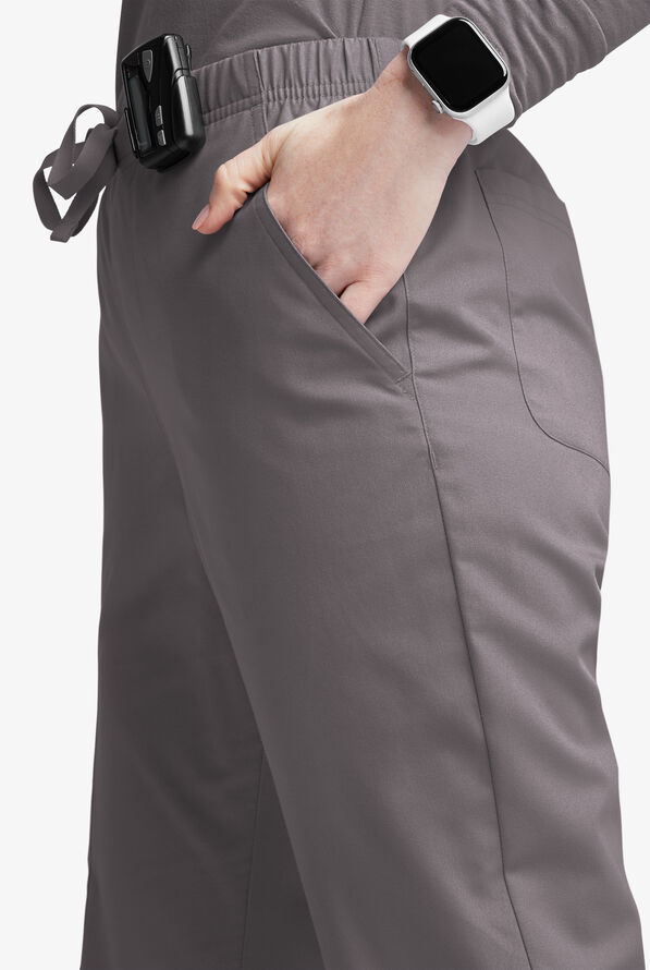 Butter-Soft Originals Women's 6-Pocket Mid Rise Flare Leg Scrub Pants - Grey Stone - 2