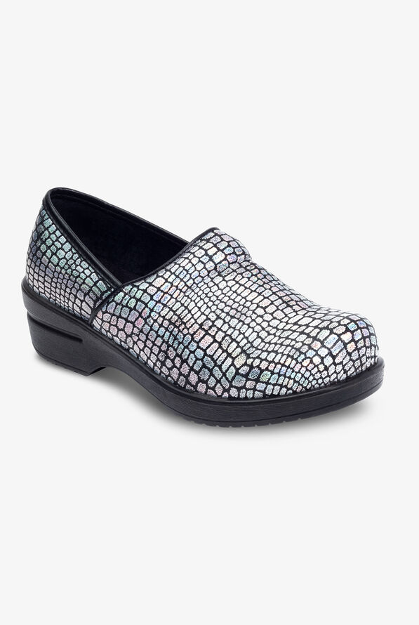 Savvy Women's Brandy Shimmer and Black Nursing Clogs - null - 5