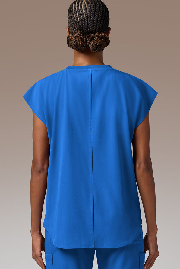 Blusa m&eacute;dica Hypothesis DM Crew de corte holgado con mangas dolm&aacute;n y 2 bolsillos para mujer - Royal - 4