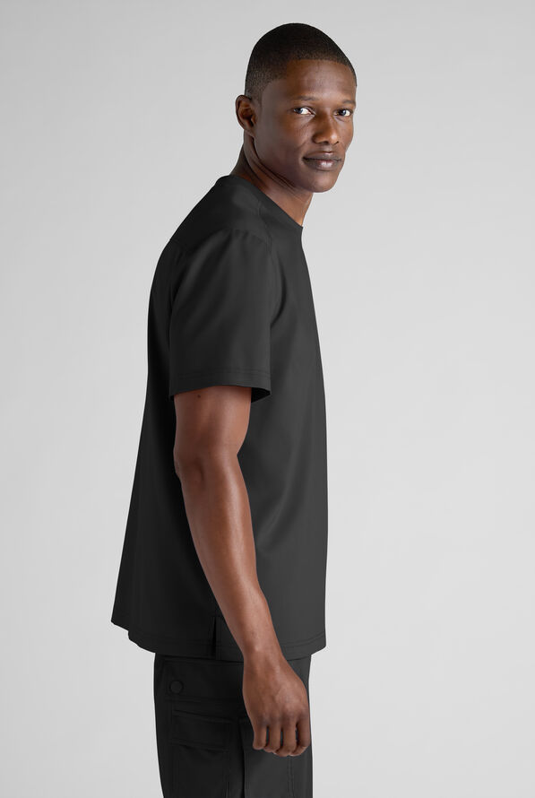 Advantage STRETCH Men's 3-Pocket Crew Neck Scrub Top - Black - 6