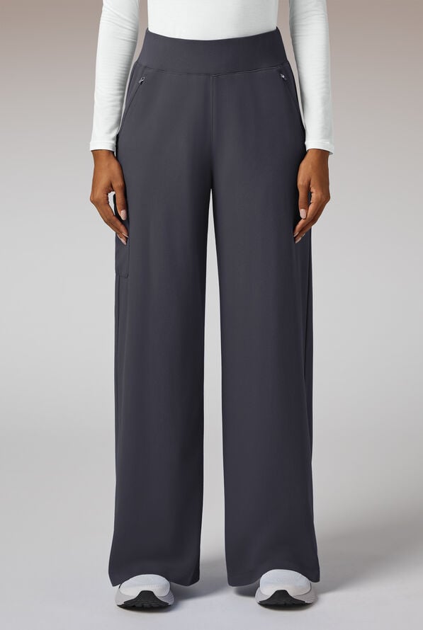 Pantal&oacute;n m&eacute;dico Hypothesis Y-Band estilo yoga con piernas anchas y 6 bolsillos para mujer - Pewter - 1