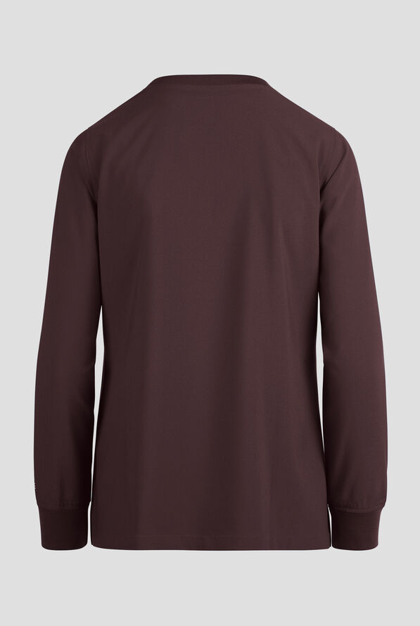 Blusa m&eacute;dica manga larga Carhartt Cross-Flex Force STRETCH con cuello redondo y 1 bolsillos para mujer - Dark Sepia - 2