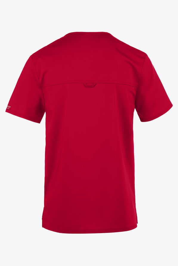 Cherokee Workwear Revolution Men's 1-Pocket STRETCH V-Neck Scrub Top - Red - 2