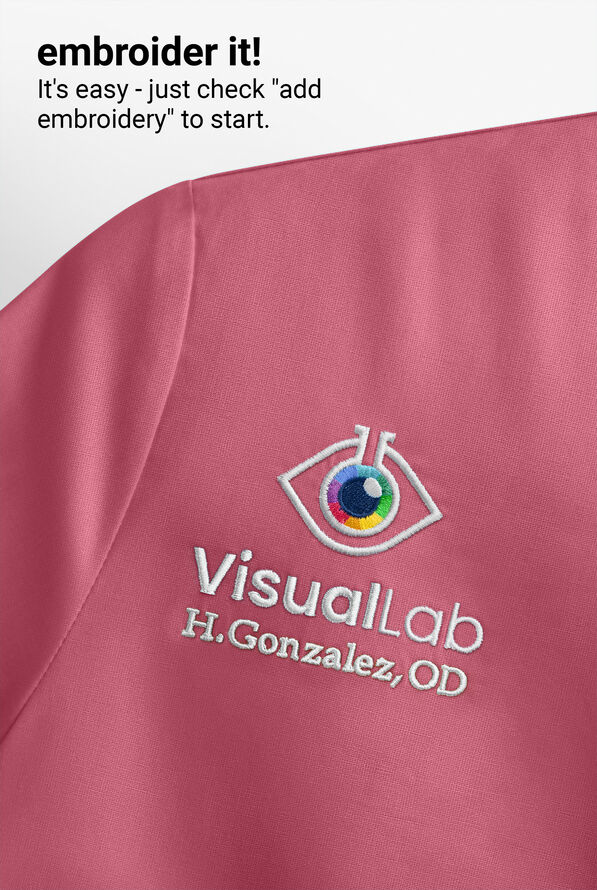 Blusa m&eacute;dica UA Butter-Soft STRETCH estilo cruzado con cuello en V y 3 bolsillos para mujer - Tea Rose - 7