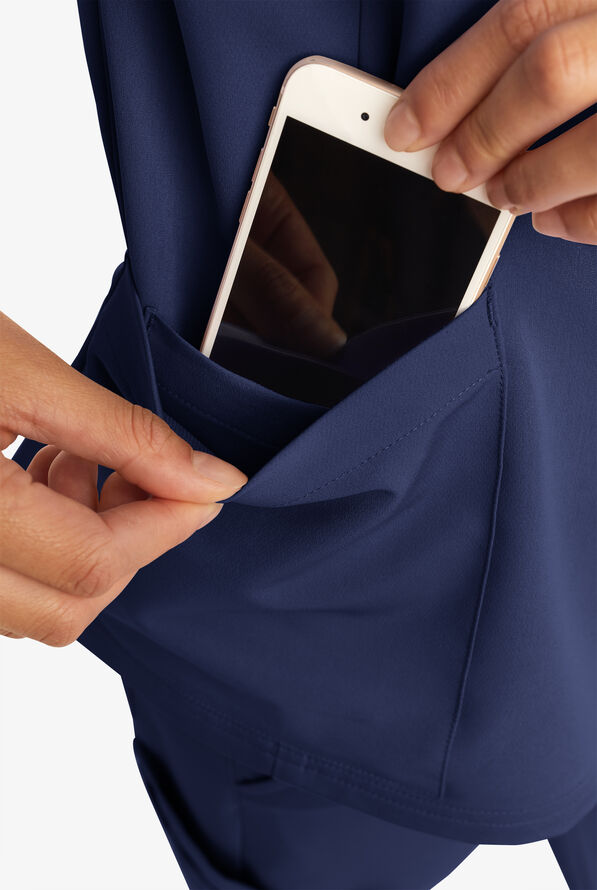 Butter-Soft Women's 6-Pocket V-Neck Scrub Top **Slightly IRREGULAR** - Navy - 6