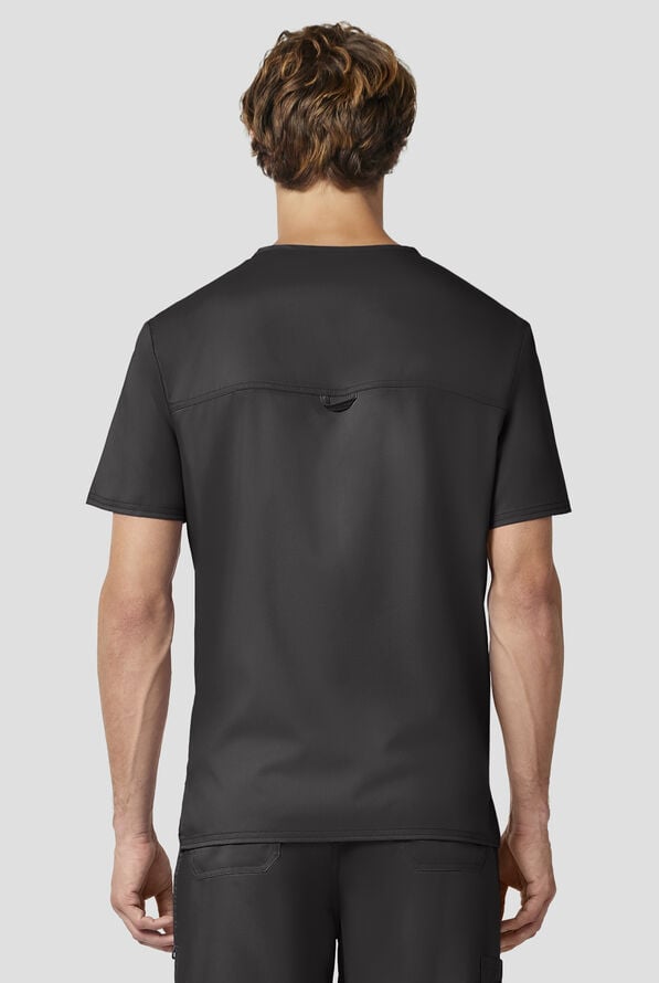 Cherokee Workwear Revolution Men's 1-Pocket STRETCH V-Neck Scrub Top - Pewter - 3