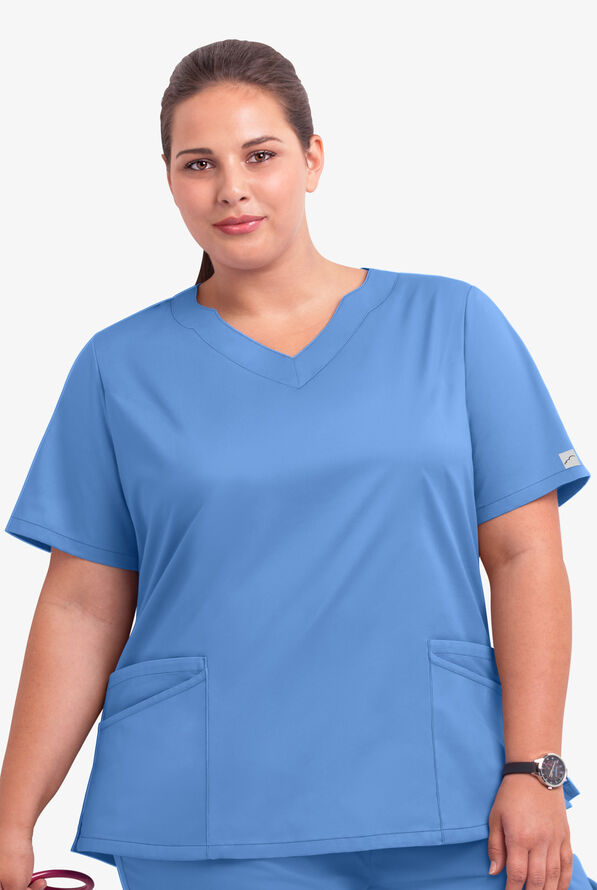 UA Butter Soft Women's Scallop Neck Top at Uniform Advantage