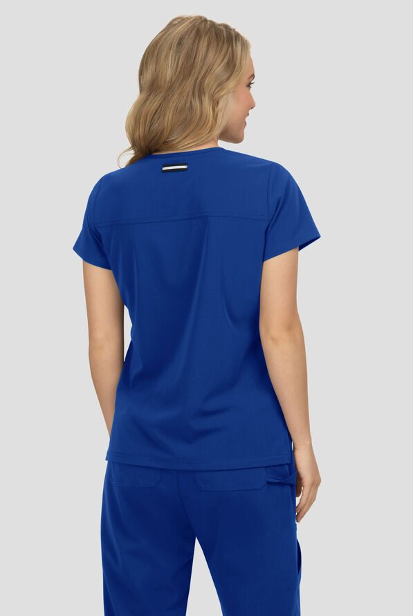 Blusa m&eacute;dica Koi Next Gen Hustle and Hear con cuello en V y 3 bolsillos para mujer - Galaxy - 4