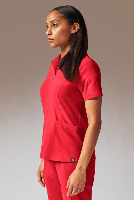 Hypothesis A-S All Situation Women’s 3-Pocket Polo Neck Scrub Top