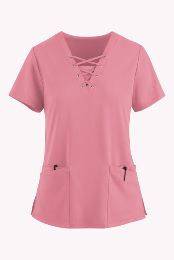 Easy STRETCH Gisele Women's 4-Pocket Lace Up V-Neck Scrub Top