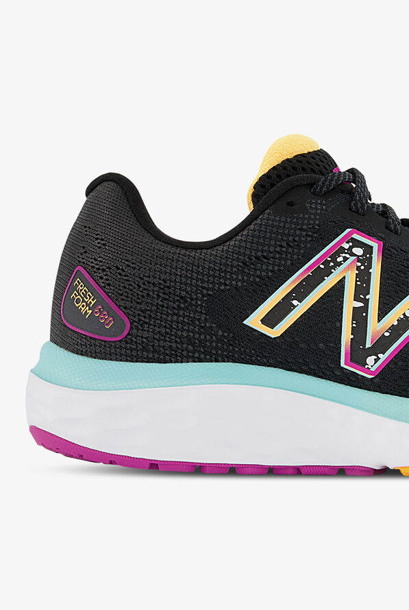 New Balance Women's Fresh Foam 680v7 Black/Surf/Lemonade Athletic Lace Up Nursing Shoes - null - 4