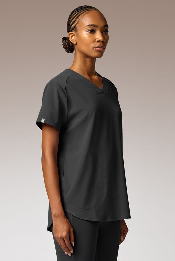 Blusa m&eacute;dica Hypothesis STRETCH estilo t&uacute;nica con 2 bolsillos para mujer - Jet Black - 8