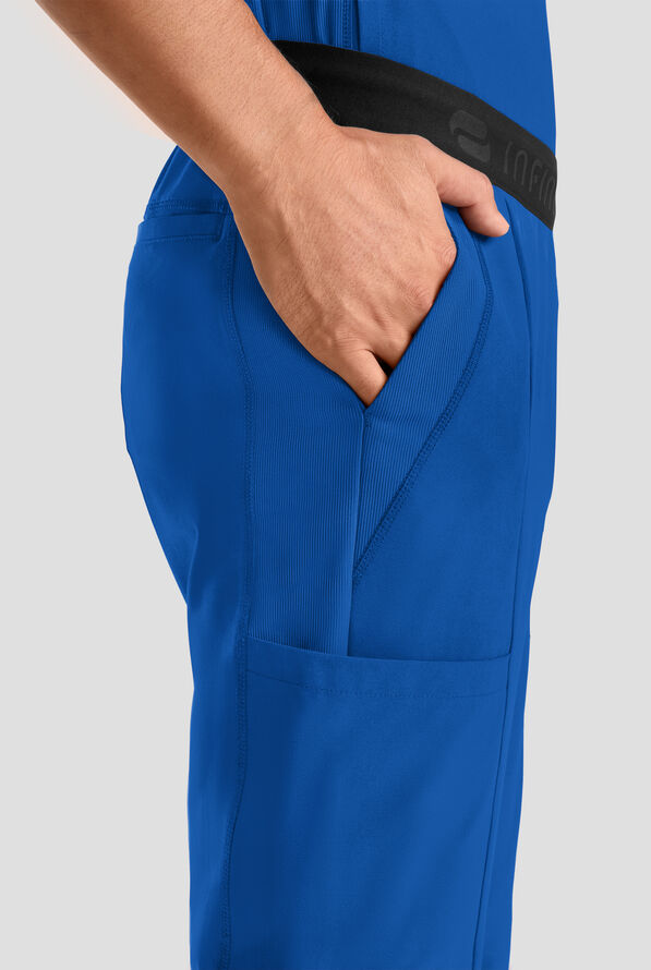 Infinity GNR8 Men's 5-Pocket STRETCH Logo Waistband Straight Leg Cargo Scrub Pant - Royal - 3