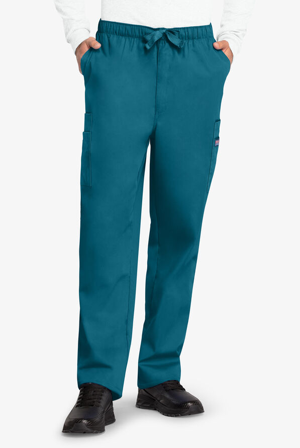 Pantal&oacute;n m&eacute;dico Cherokee Workwear estilo cargo con 5 bolsillos para hombre - Caribbean Blue - 1