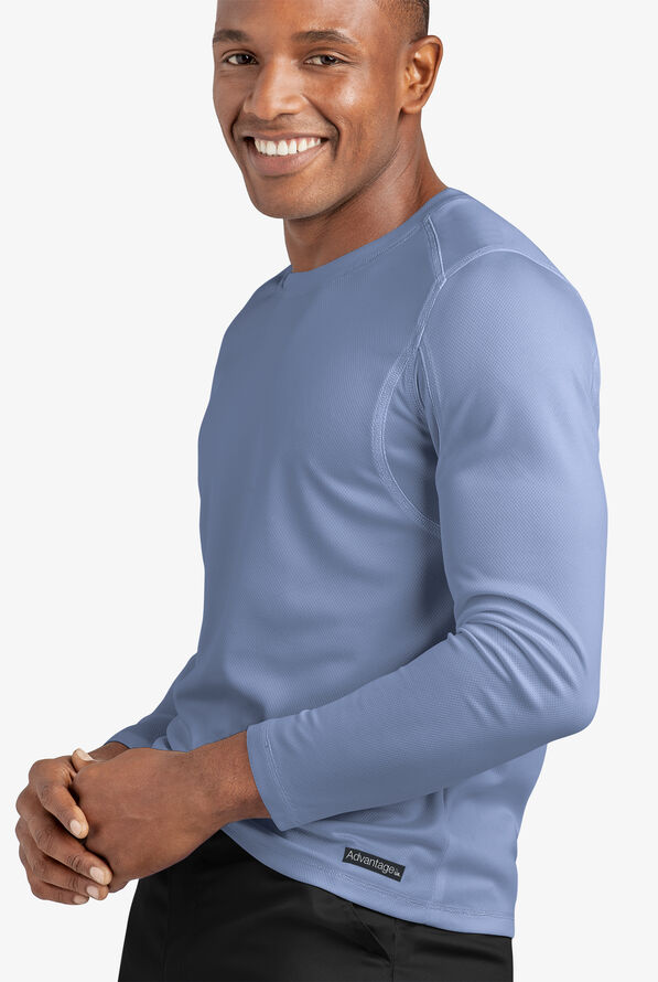 Advantage STRETCH Men's Long Sleeve Crew Neck Underscrub - Ceil Blue - 4