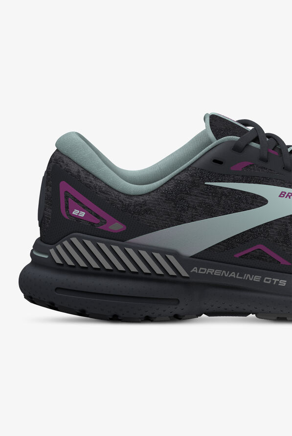 Brooks Women's Adrenaline GTS 23 Black/Light Blue/Purple Athletic Lace Up Nursing Shoes - null - 4