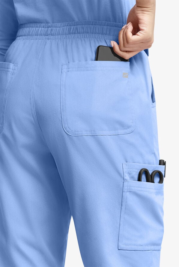 Butter-Soft Originals Women's 8-Pocket Natural Waist Straight Leg Cargo Scrub Pants - Ceil Blue - 2