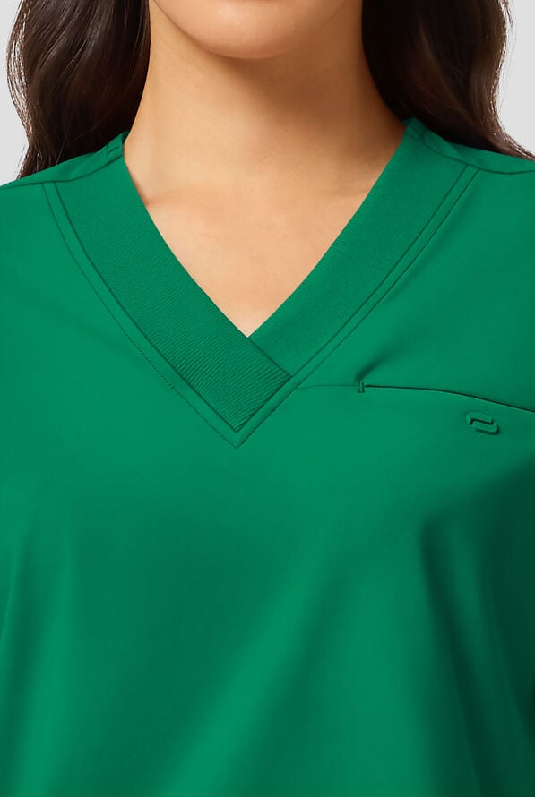 Blusa m&eacute;dica Infinity PURSUIT STRETCH con mangas dolm&aacute;n y 1 bolsillo para mujer - Retro Green - 2