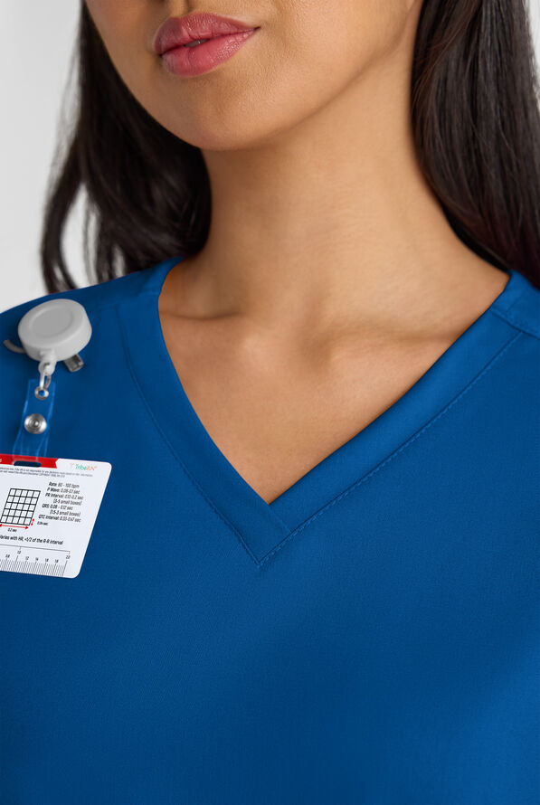 Grey's Anatomy by Barco Emerge Brylyn Women's 2-Pocket STRETCH Dolman Sleeve V-Neck Scrub Top - Royal - 4