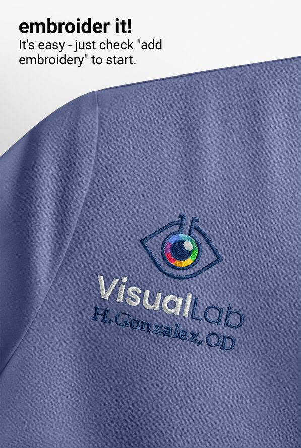 heartsoul Break On Through Women's 3-Pocket Pitter-Pat V-Neck Scrub Top - Ceil Blue - 3