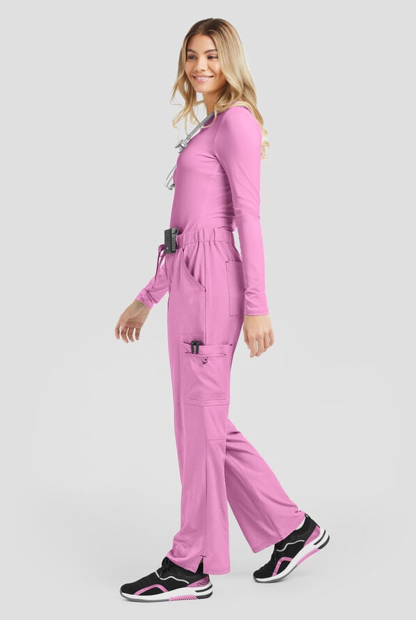 Pantal&oacute;n m&eacute;dico koi Basics Holly estilo cargo con 8 bolsillos para mujer - Heather Pansy - 4