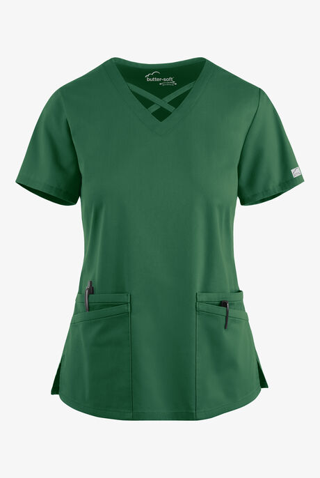 Butter-Soft STRETCH Women's 4-Pocket Crisscross Scrub Top