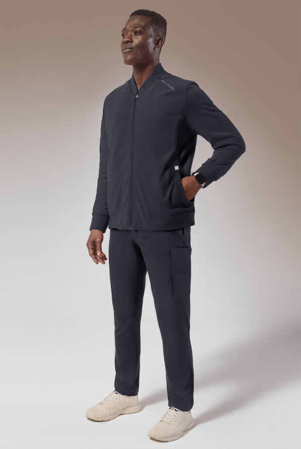 Hypothesis Omni Men's 3-Pocket Zip Front Scrub Jacket - Pewter - 3