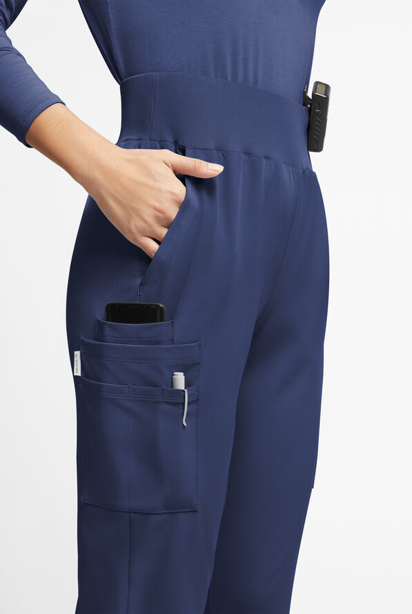 Pantalón médico WhisperLite Semira estilo cargo inspirado en el yoga con 11 bolsillos para mujer - Navy - 4