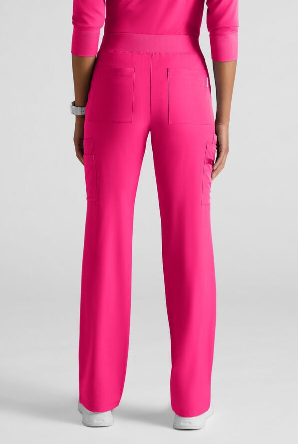 Pantalón médico WhisperLite de estilo moderno con piernas rectas para mujer - Reactive Pink - 2