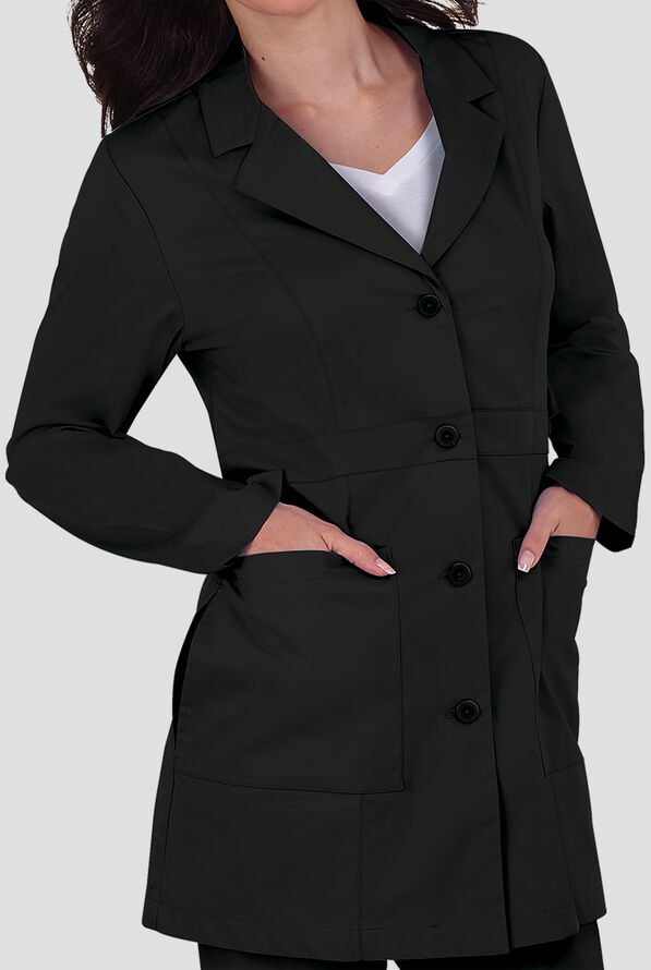 Butter-Soft STRETCH 2 Pocket Lab Coat - Black - 2