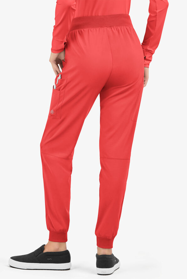 Easy STRETCH Mila Women's 7-Pocket Jogger Scrub Pants - Radiant Red - 3