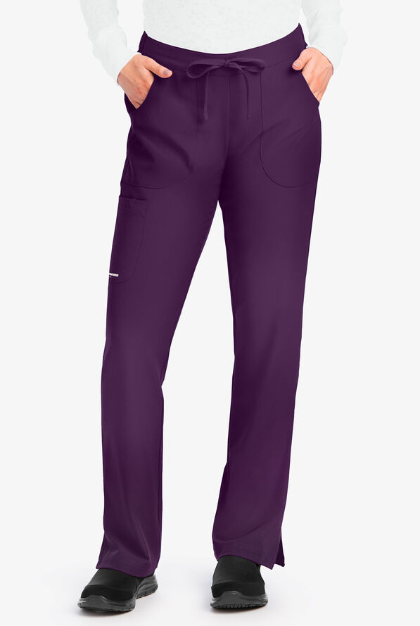 Skechers by Barco Reliance Women's 3-Pocket STRETCH Cargo Drawstring Scrub Pants - Eggplant - 1