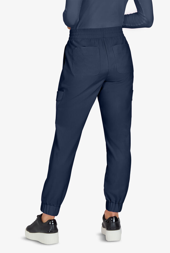 Planet koi Terra Women's 6-Pocket STRETCH Drawstring Waist Cargo Jogger Scrub Pants - Navy - 3