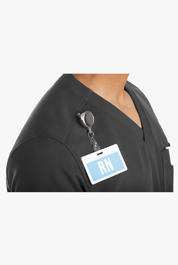 MOVEMENT by Butter-Soft Altair Men's 2-Pocket V-Neck STRETCH Scrub Top - Pewter - 4