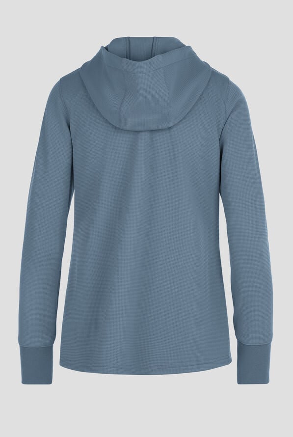 Carhartt Force Rugged Flex Women's 4-Pocket Zip Waffle Hoodie Scrub Jacket - Rolling Thunder - 2