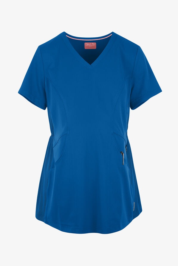 Blusa médica de maternidad Zavate Ava & Me STRETCH con cuello en V y 2 bolsillos para mujer - Royal - 1