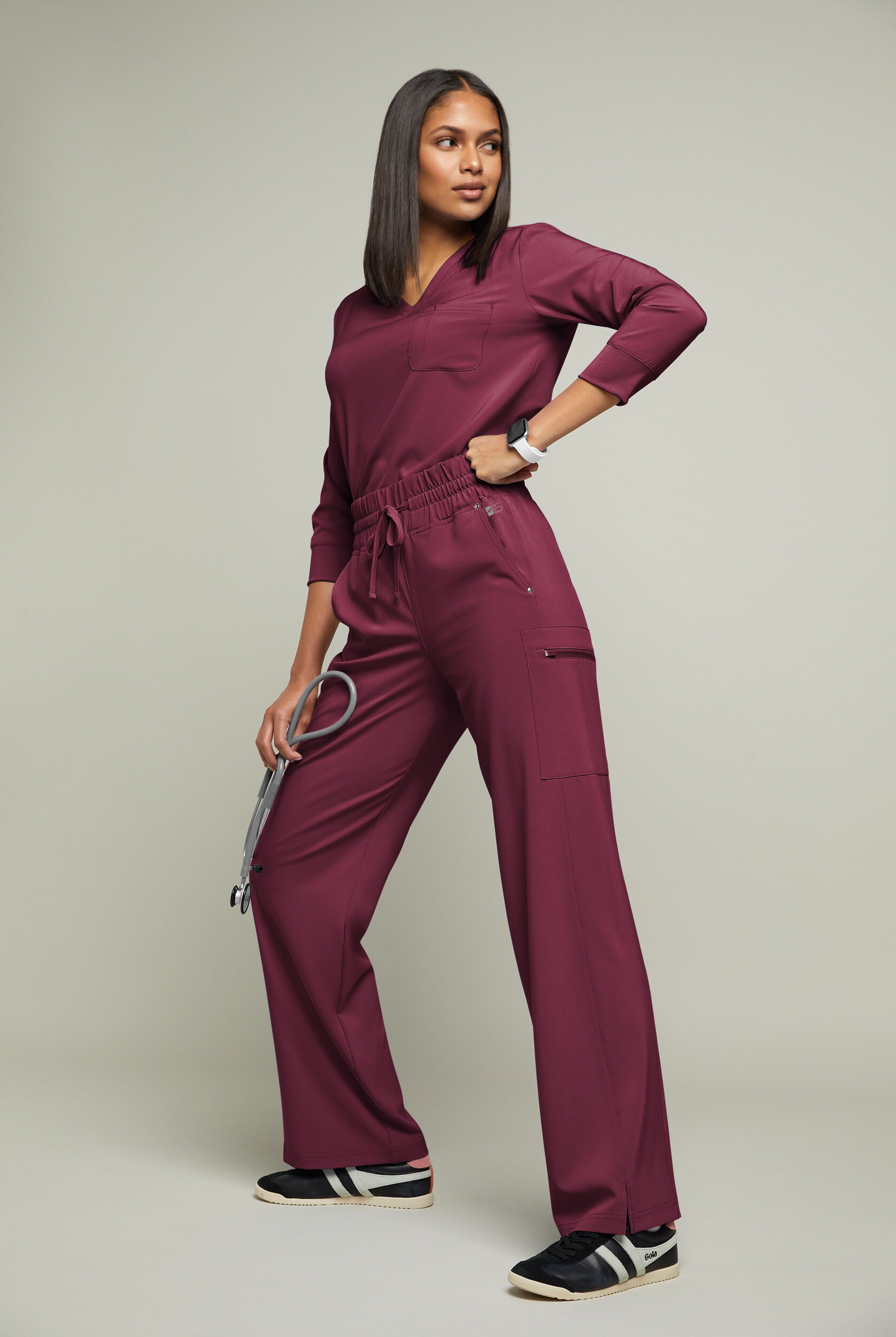 Easy STRETCH Ellie Women's 5-Pocket High Waisted Wide Leg Scrub