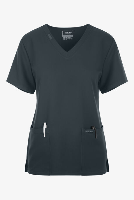 Blusa médica Cherokee Workwear Originals Ultra con cuello en V y 2 bolsillos para mujer