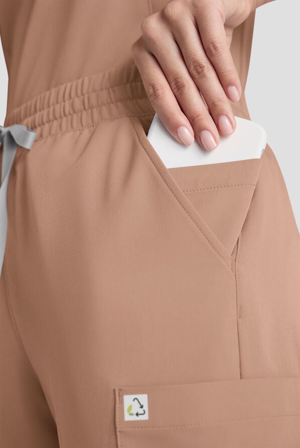 Pantal&oacute;n m&eacute;dico ReSurge Topaz con cord&oacute;n ajustable y 11 bolsillos para mujer - Warm Terrazzo - 7
