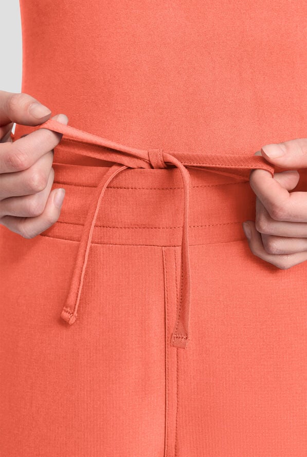 Med Couture Amp Women's 4-Pocket STRETCH Straight Leg Rib-Knit Cargo Scrub Pant - Coral Fusion - 3