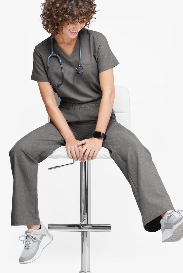 Pantalón médico MOVEMENT by Butter-Soft Mira con piernas rectas y 4 bolsillos para mujer - Graphite Heather - 5