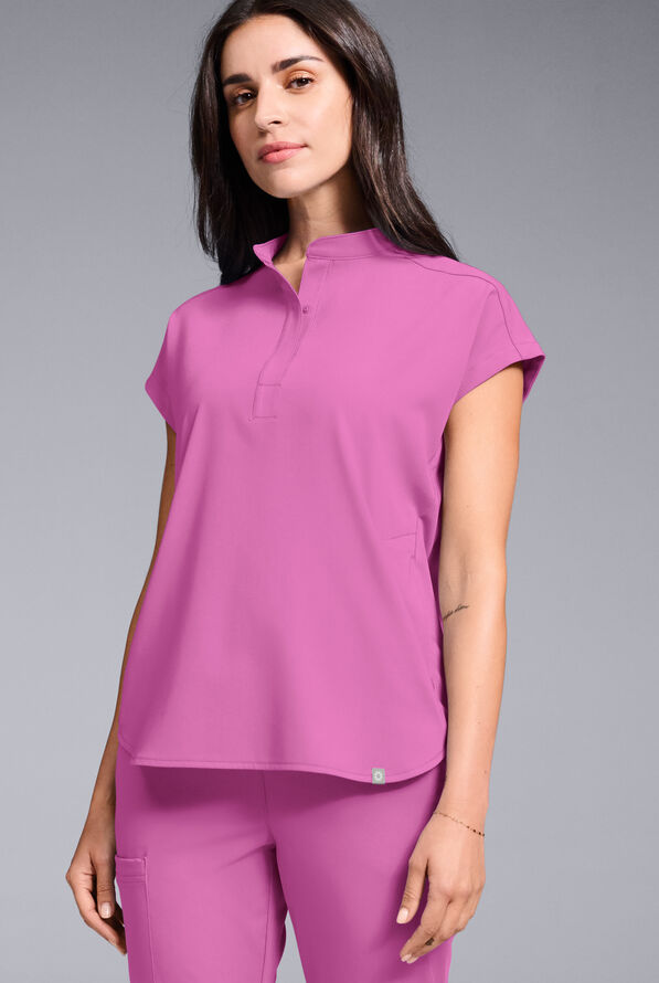 Blusa médica Hypothesis Meta de talla holgada con mangas dolmán para mujer - Magneta - 1