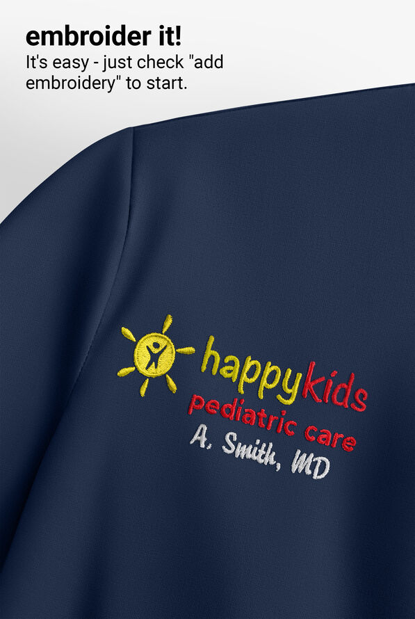 Butter-Soft STRETCH Women's 5-Pocket 3/4" Sleeve V-Neck Scrub Top - Navy - 7