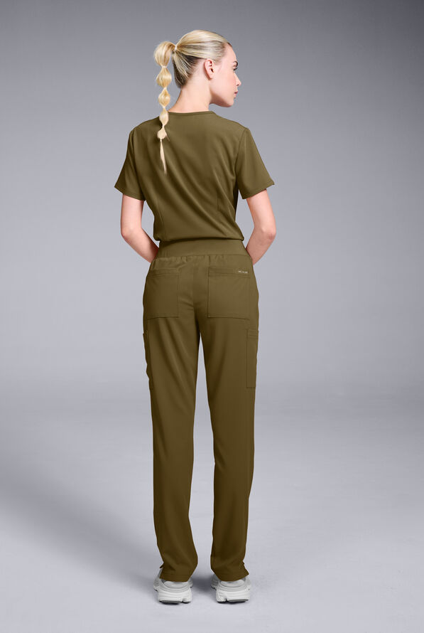 Hypothesis Women's Base 7-Pocket Straight Leg Cargo Scrub Pant - Tall - Dark Moss - 3