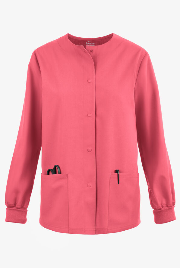 Butter-Soft Originals Women's 3-Pocket Warm-up Scrub Jacket - Rouge Rose - 1