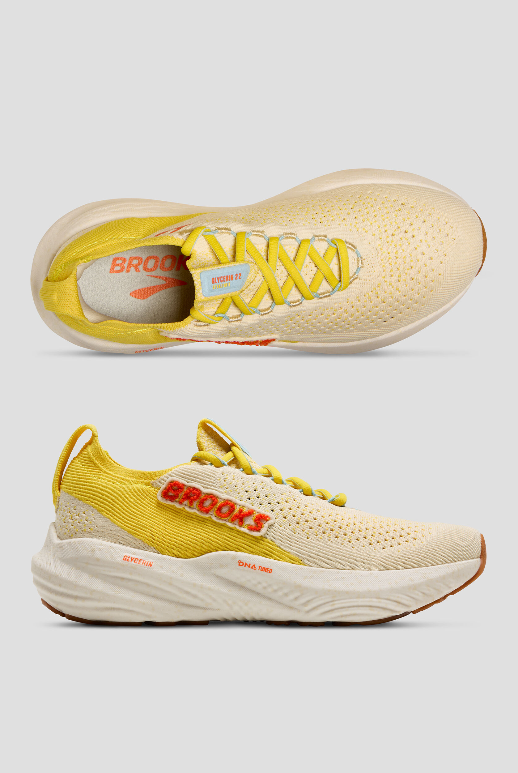 希少！　Brooks Professional　白系色 Brooks Women's Glycerin Stealthfit 22 Cyber/Vermillion/Seed