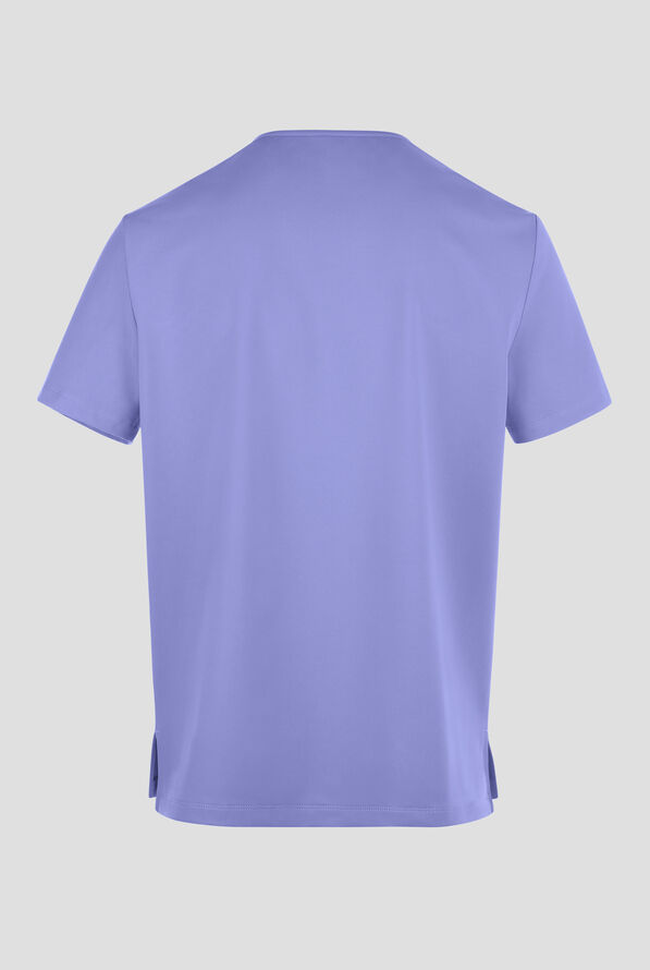 Cherokee Achieve Men's 1-Pocket STRETCH V-Neck Knit Scrub Top - Ceil Blue - 2