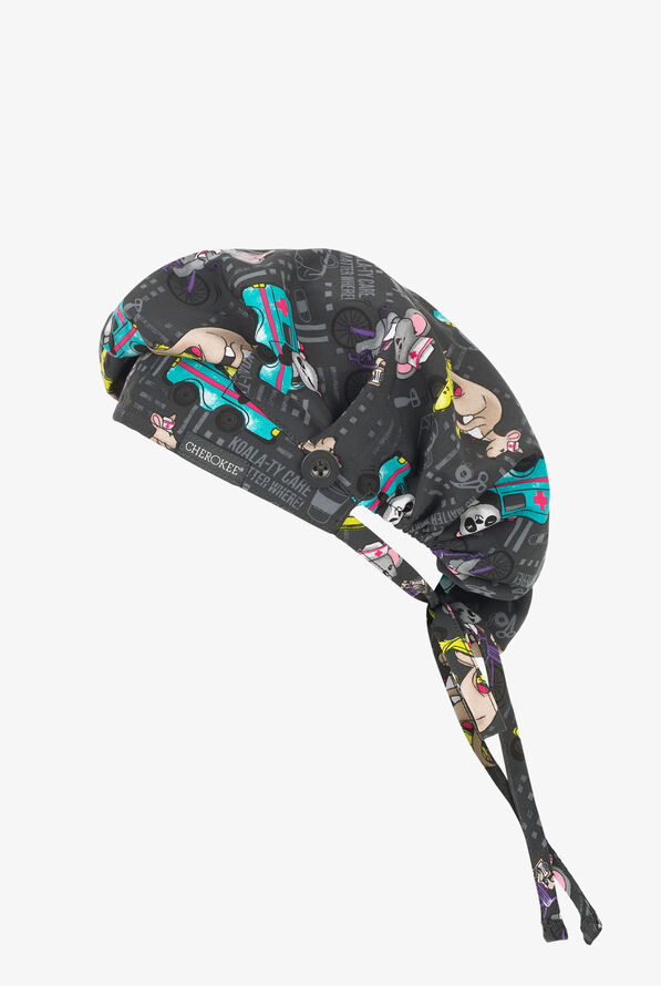 Cherokee On The Go Care Unisex STRETCH Bouffant Print Scrub Hat - null - 1